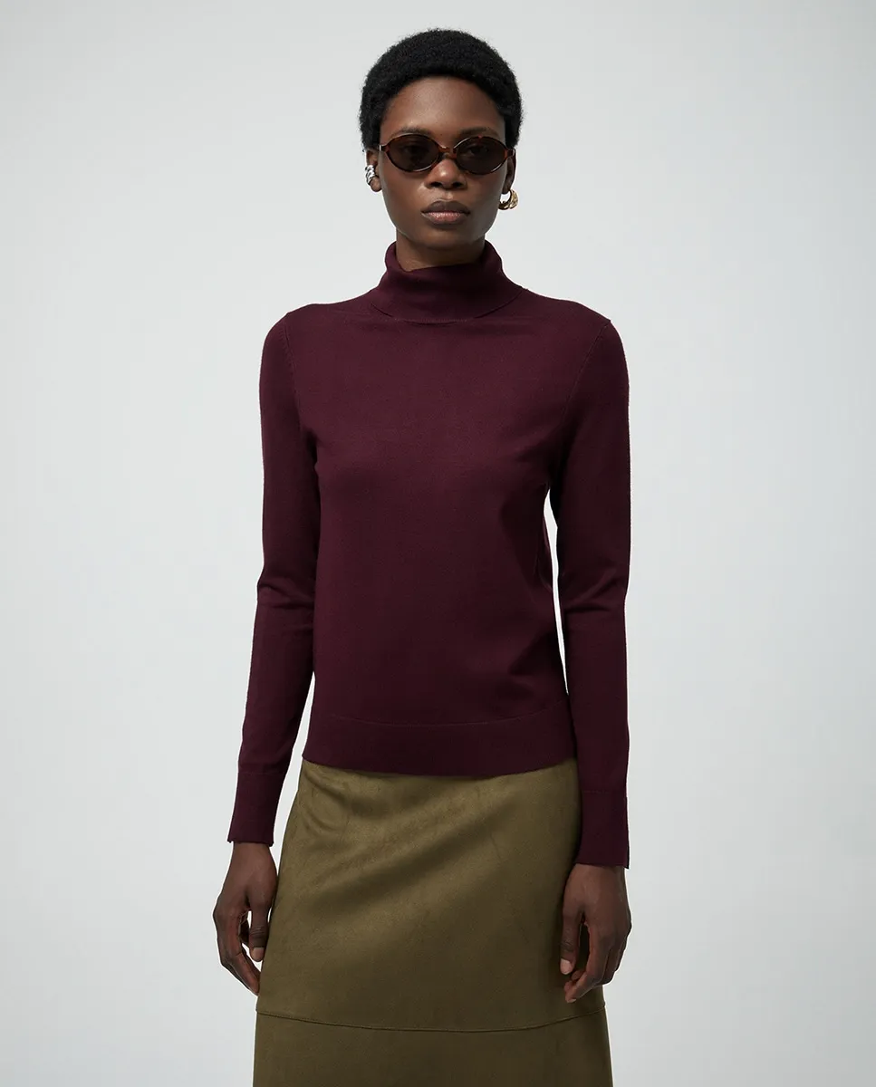 

Свитер с высоким воротником Sfera, бордовый