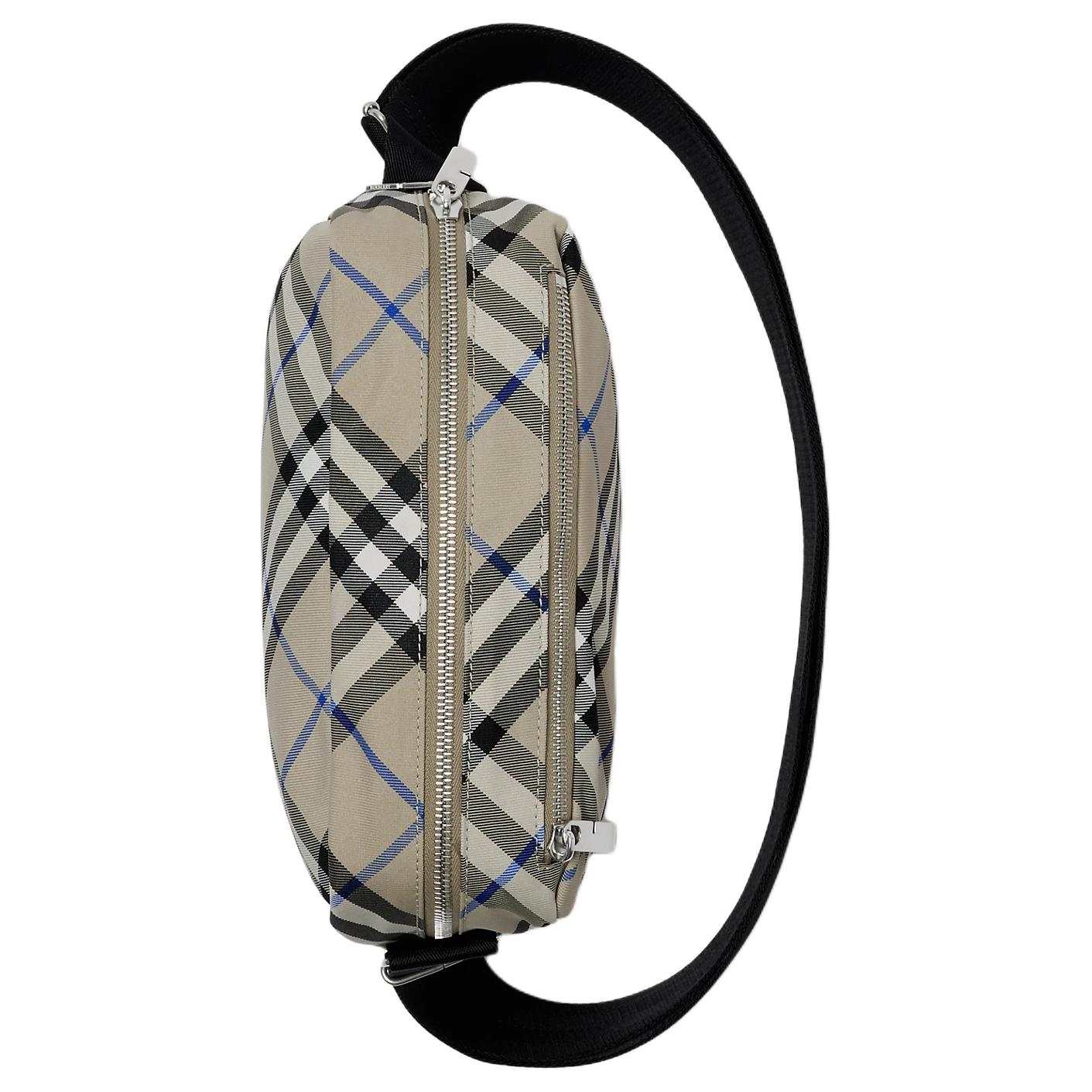 Клетчатая Плетёная Сумка Через Плечо Мужская Мохово-Зелёная Burberry — фото 4