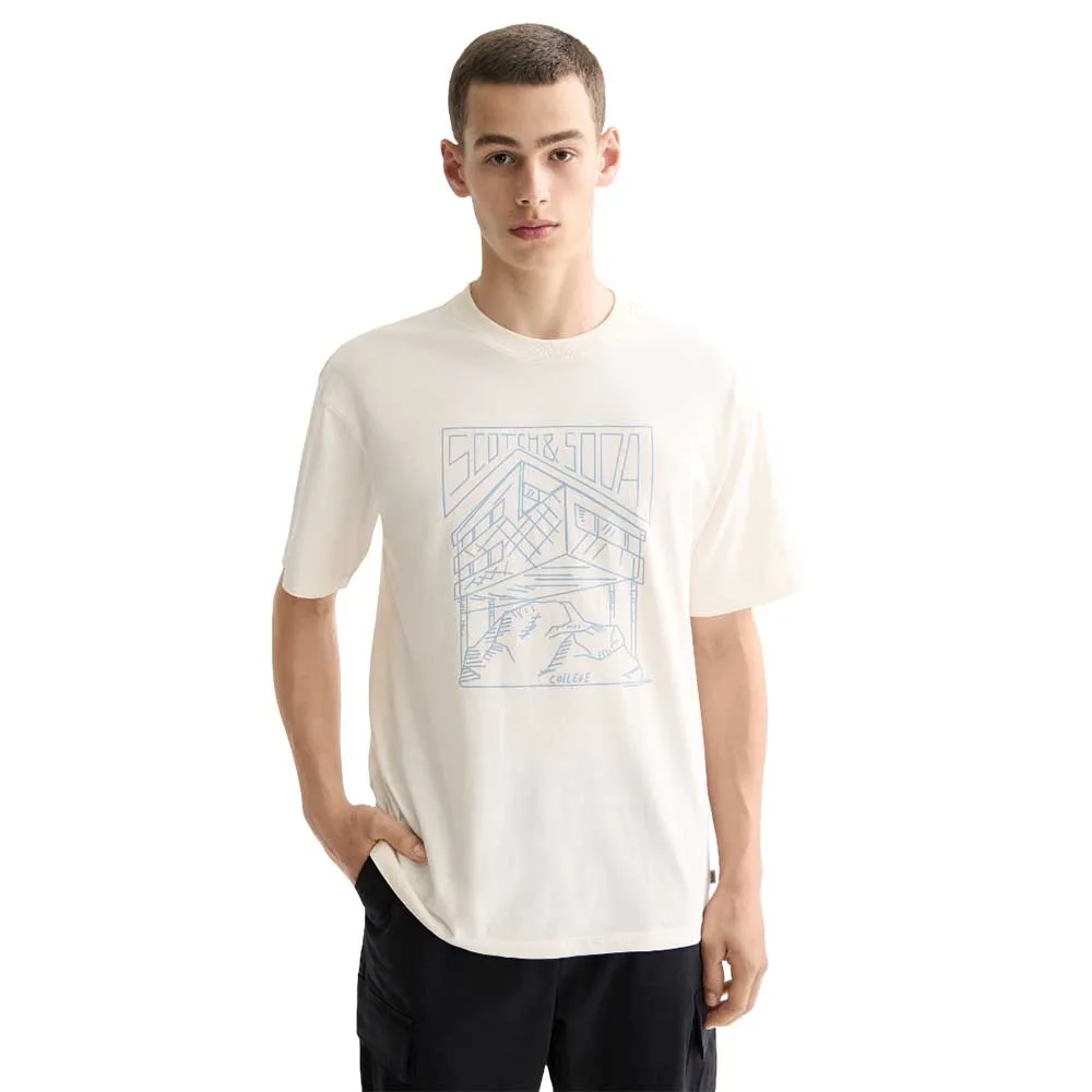 

Футболка с коротким рукавом Scotch & Soda Relaxed Fit Logo, бежевый