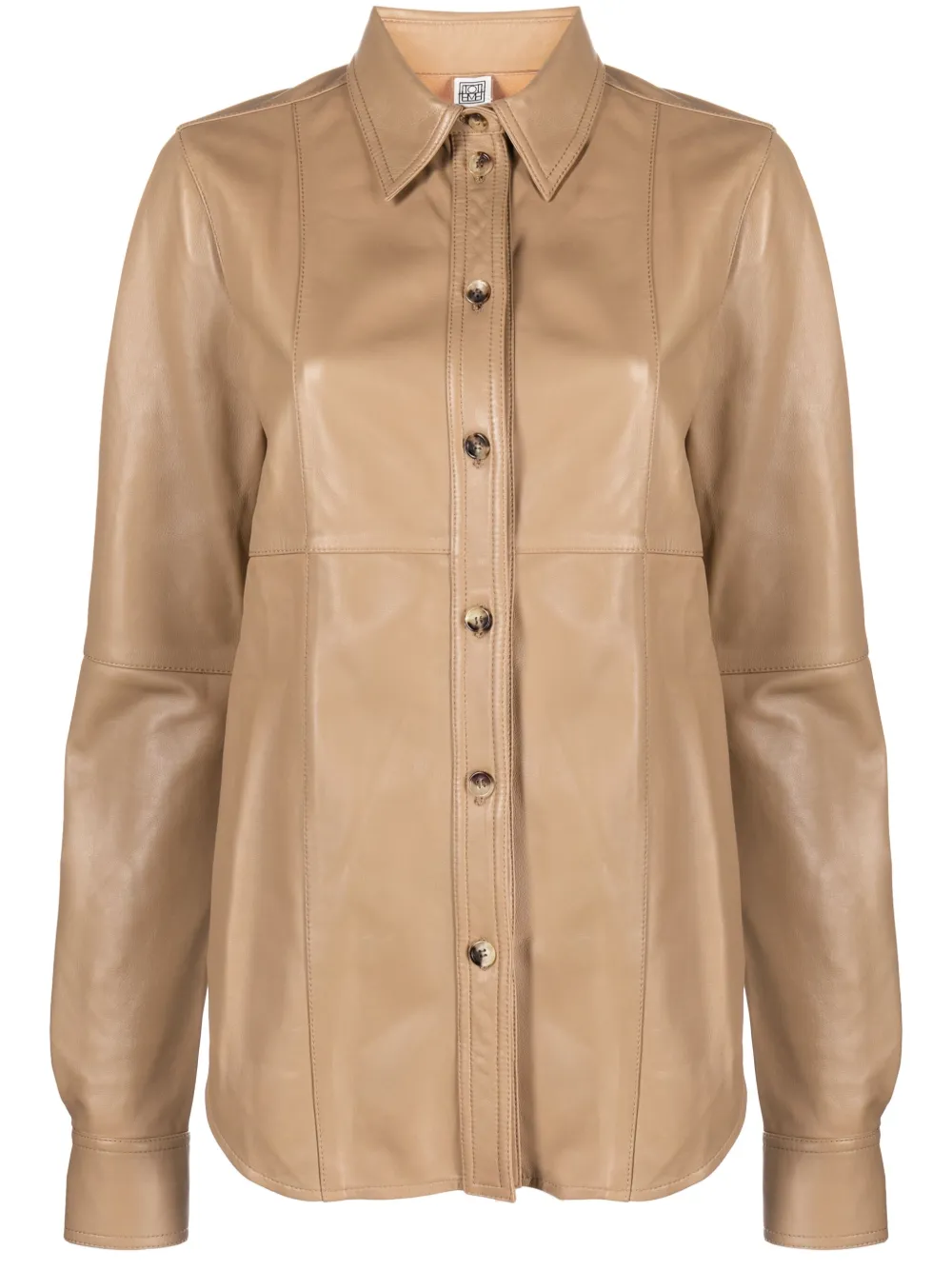 

Кожаная рубашка Slim TOTEME, нейтральный