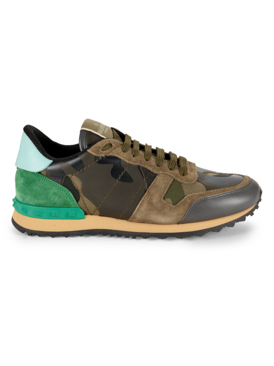

Низкие кроссовки с камуфляжным принтом Valentino Garavani, цвет Army Green