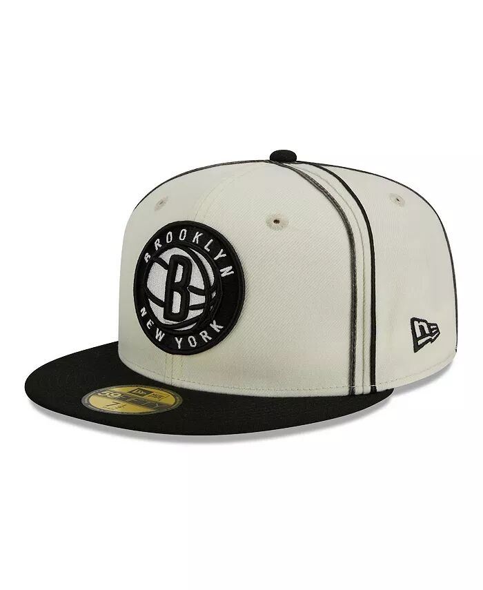 

Мужская кремовая, черная шапка Brooklyn Nets с двухцветной окантовкой 59FIFTY New Era
