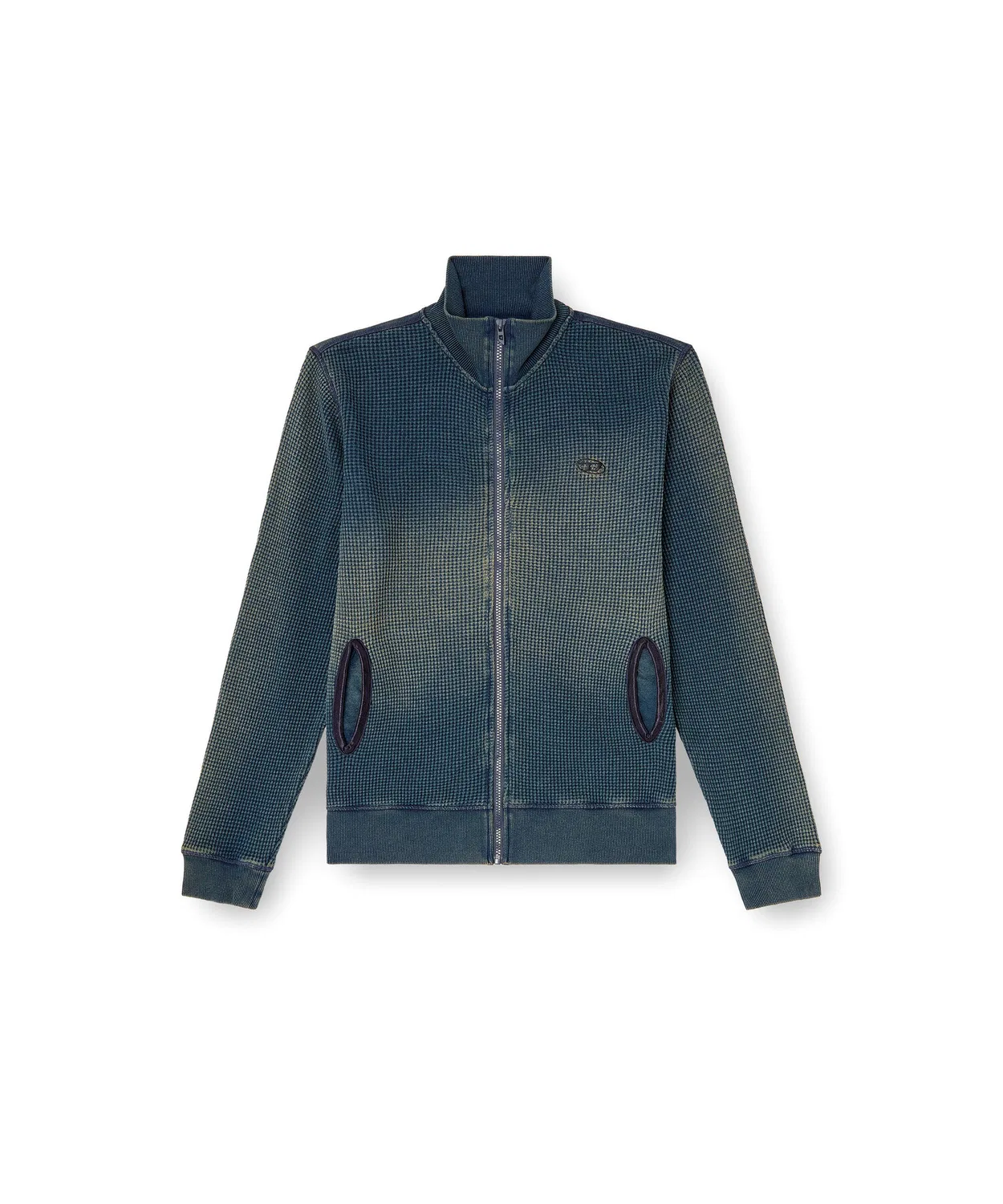 Кофта мужская с zip-застежкой Diesel S-WAFY-ZIP, индиго — фото 4