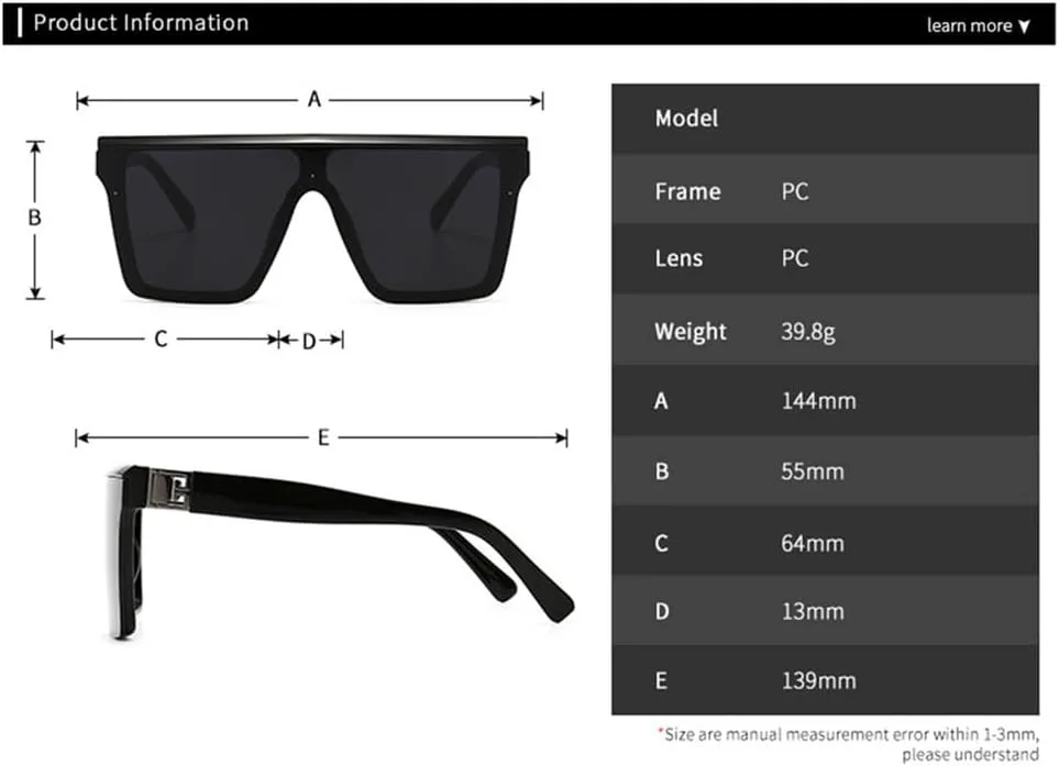 

Винтажные солнцезащитные очки большого размера для женщин и мужчин, с крупной оправой и плоской верхней частью, защита от ультрафиолета UV400 HCPIHF, White Brown