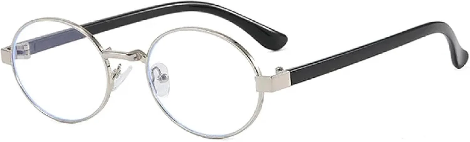 

Винтажные маленькие металлические овальные женские солнцезащитные очки, модные прозрачные градиентные очки UV400, мужские в стиле панк TOIPASTN, Silver Black Clear