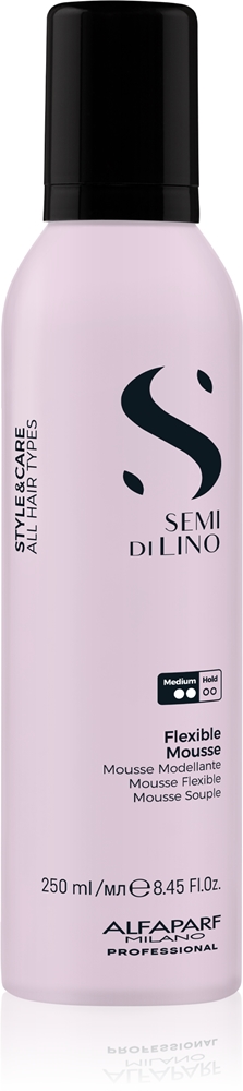 

Эластичный мусс для укладки волос Semi di lino style&care, обеспечивающий естественную фиксацию и блеск Alfaparf Milano, su uv filtru 250 мл