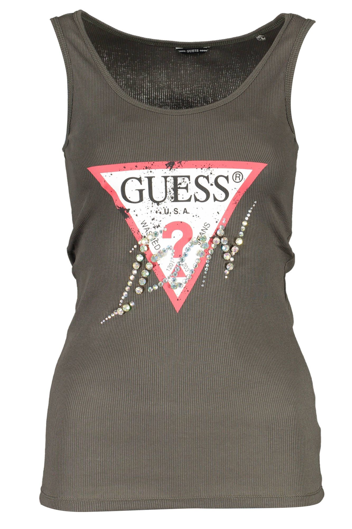 

Зеленая хлопковая женская майка Guess Shoes