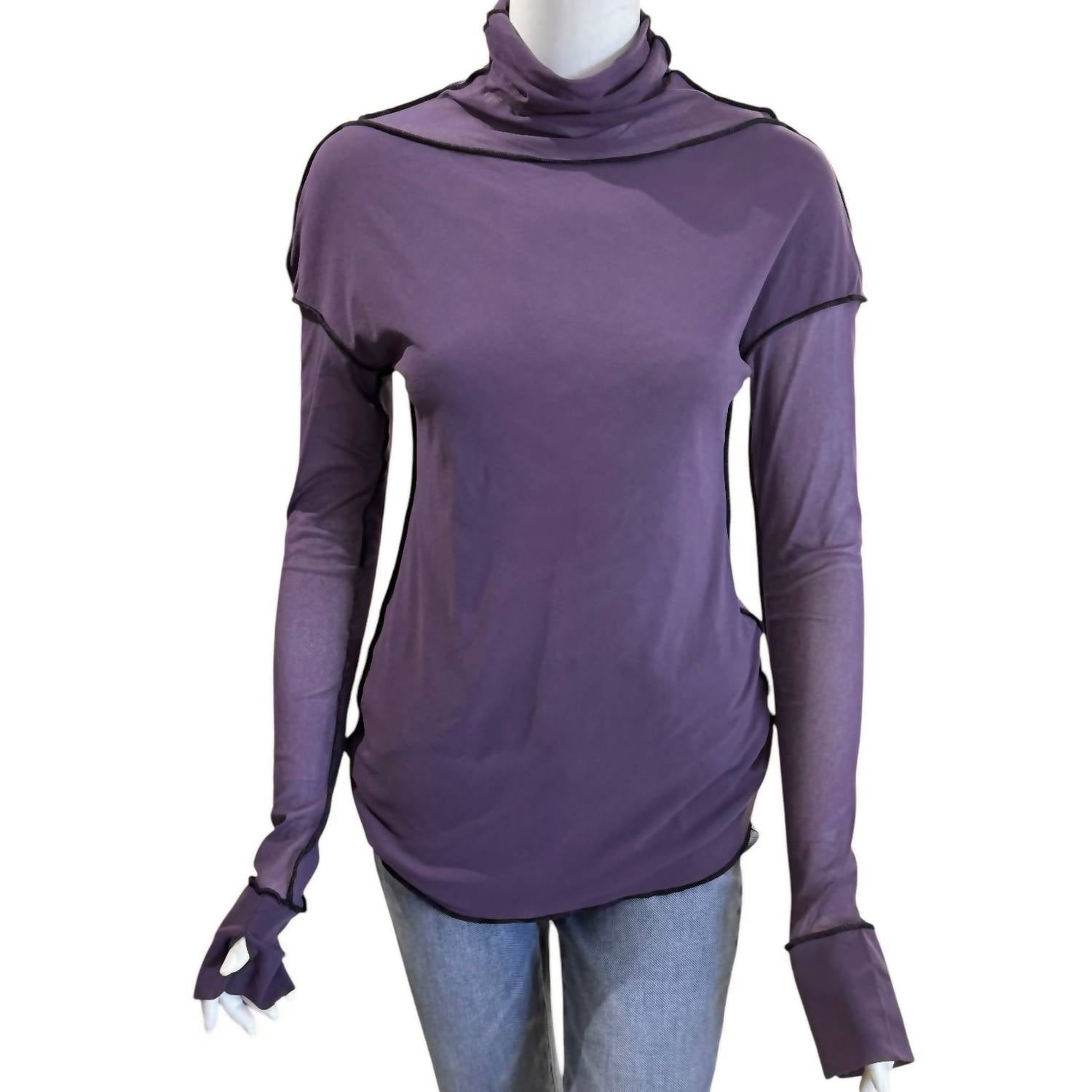 

Футболка с высоким воротом Double Mesh Purple Petit Pois By Viviana G