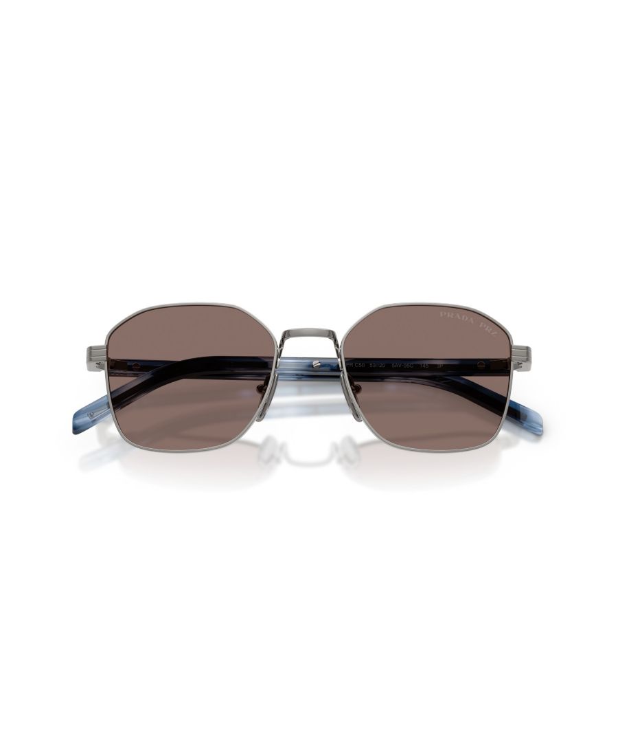 Мужские поляризованные солнцезащитные очки, PR C50S PRADA, Gunmetal, Brown — фото 2