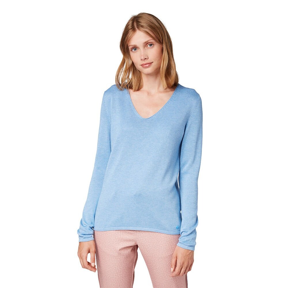 

Свитер Tom Tailor V-Neckline With Front Logo Coin, синий