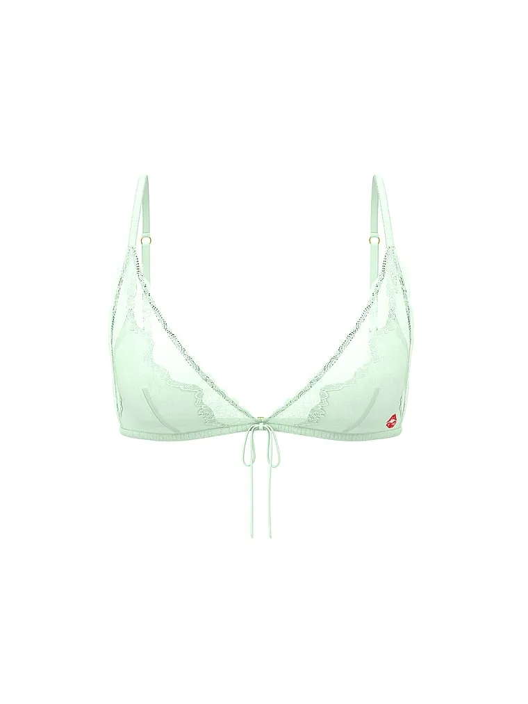 Дразнящий атласный поцелуй треугольный бюстгальтер Victoria'S Secret, Novelty Mint — фото 3