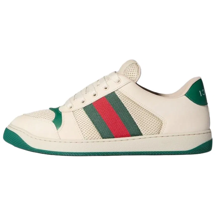 Кеды скейтбордические низкие GUCCI White & Dark Green