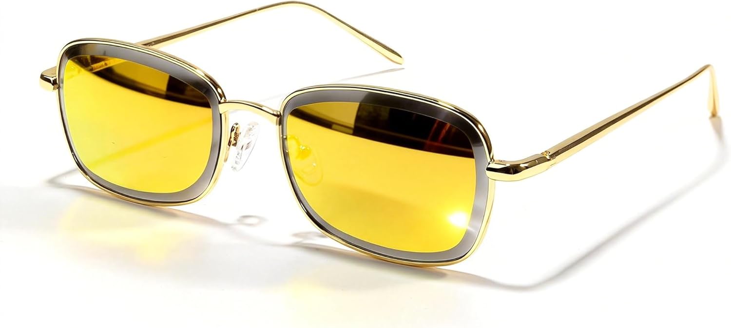 

SIPHEW Модные неполяризованные солнцезащитные очки в металлической оправе для женщин. Стильные и элегантные очки с защитой от УФ-излучения UV400, A6-gold Frame Gold Mirrored Lens