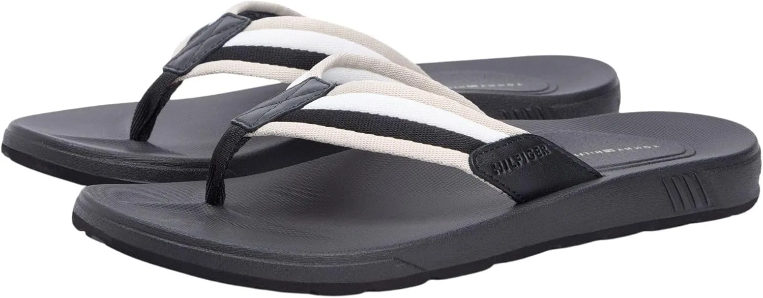 Мужские формованные пляжные сандалии Tommy Hilfiger Hilfiger RWB Fm0fm05803 с разделителем для пальцев ног, Schwarz — фото 3
