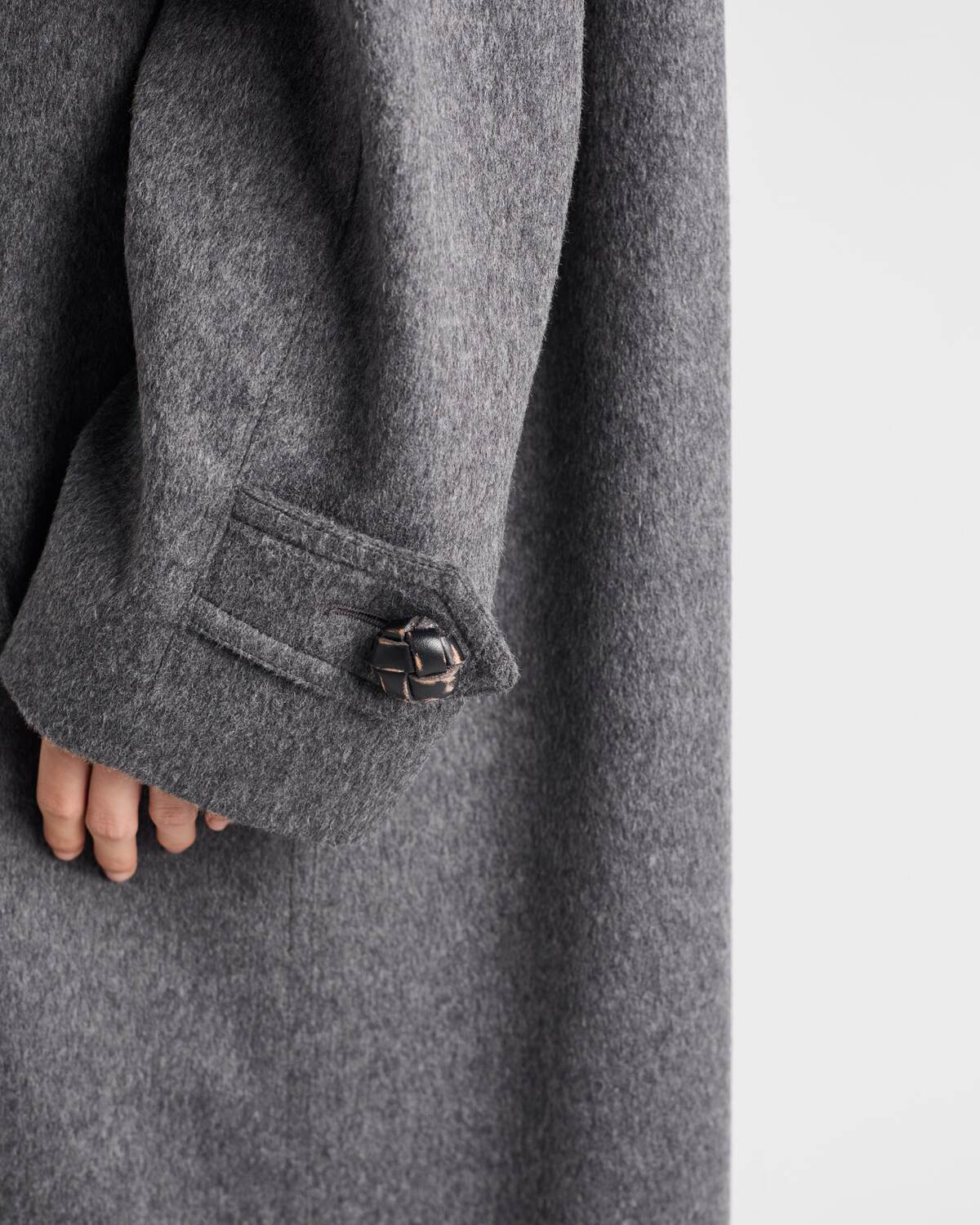 Однобортное пальто из двойного лоденского сукна Prada, грифельно-серый — фото 4