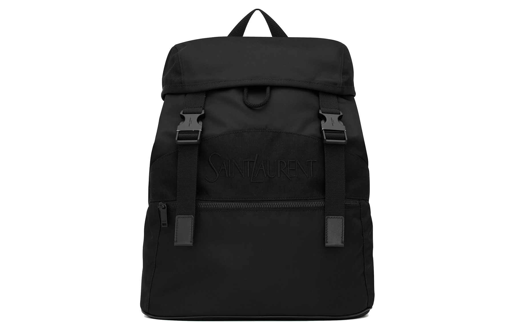 

Saint Laurent Тканевый рюкзак с отделкой из коровьей кожи, стандартный мужской, черный