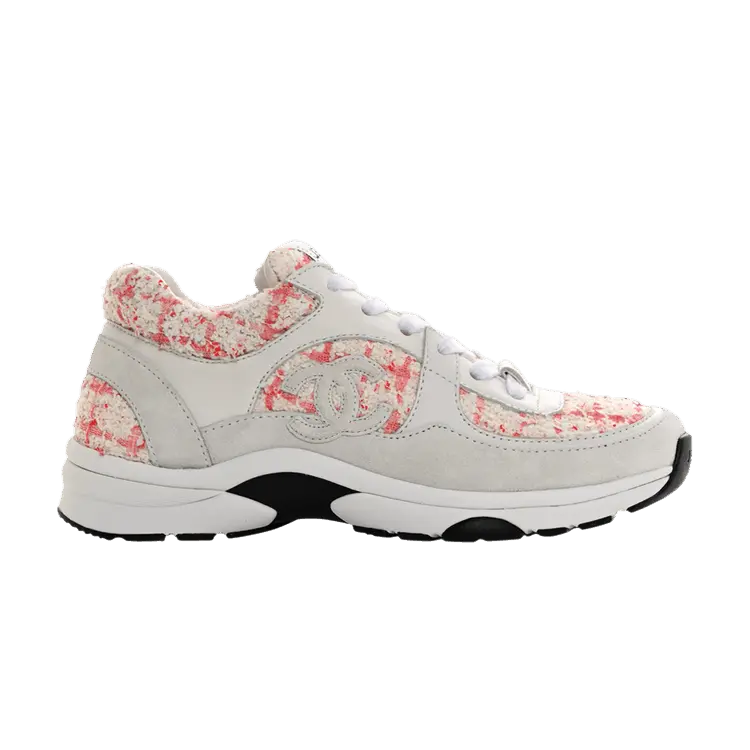 Кроссовки Chanel Wmns CC Logo Sneaker Ecru Pink Tweed, кремовый