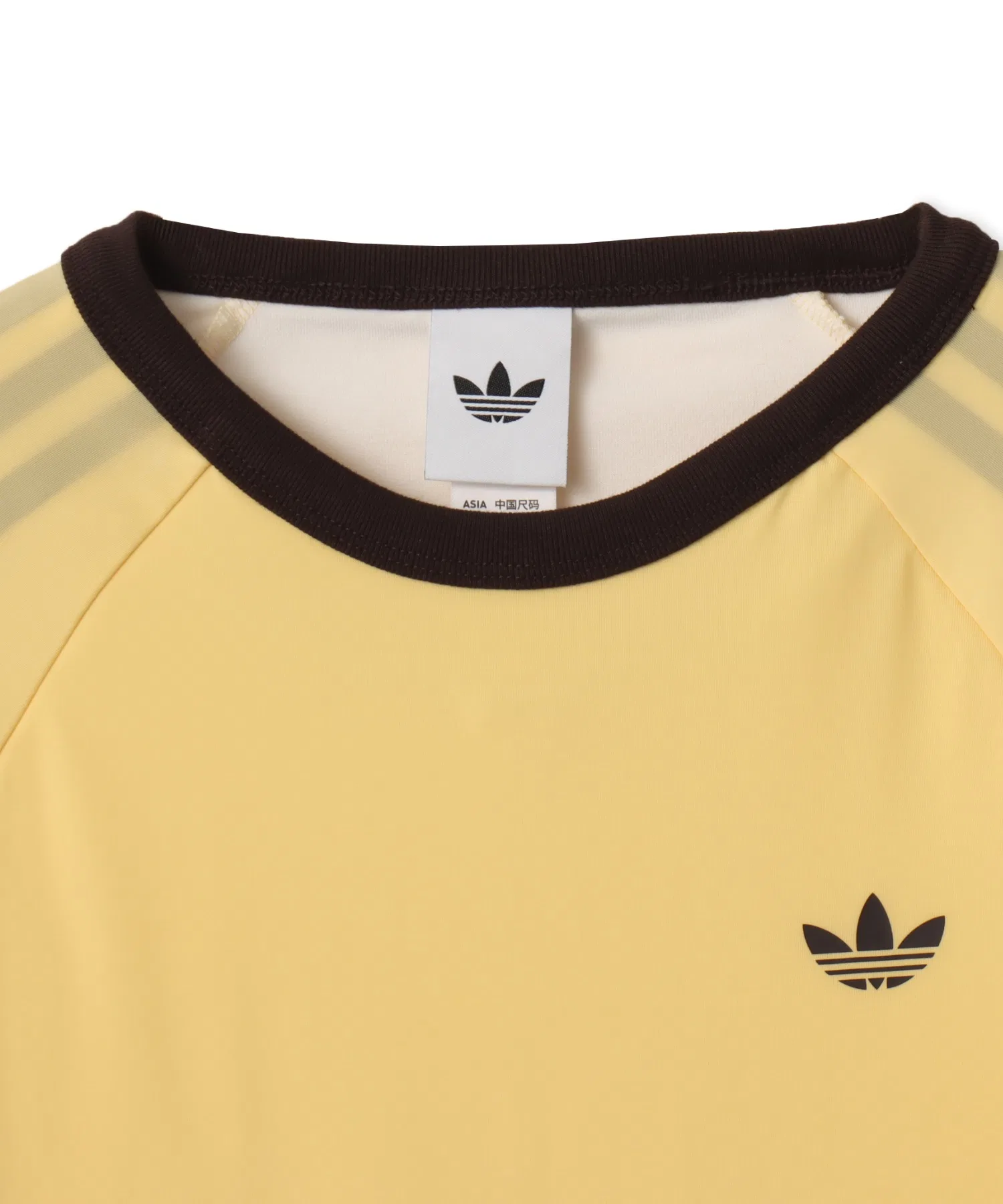 Женская футболка Adidas DOUBLE LAYERED CALI с круглым вырезом жёлтая — фото 4