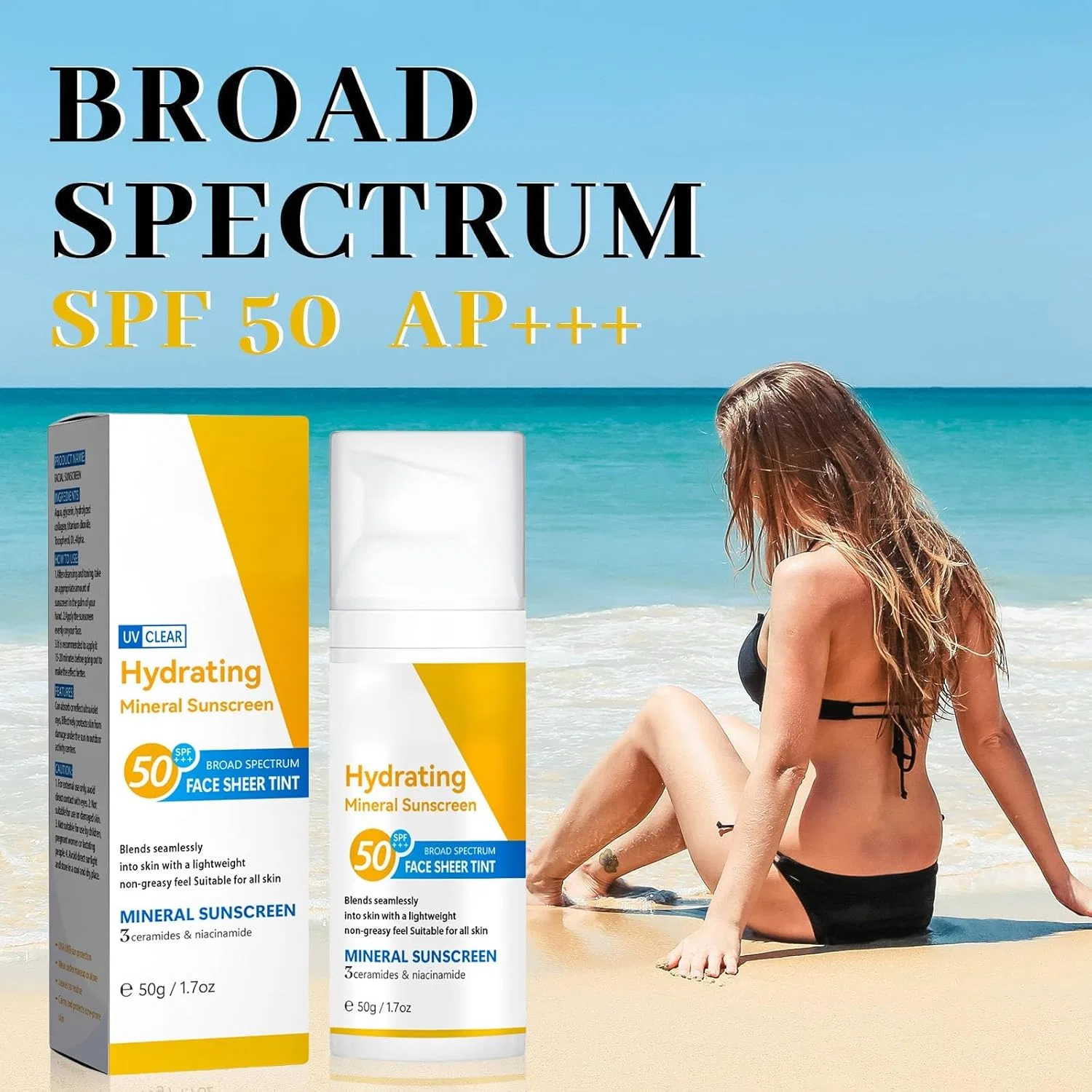 Солнцезащитный лосьон Lightweight Lotion Non-Finish Sunscreen Brightening Day 50 мл желтый Generic — фото 3