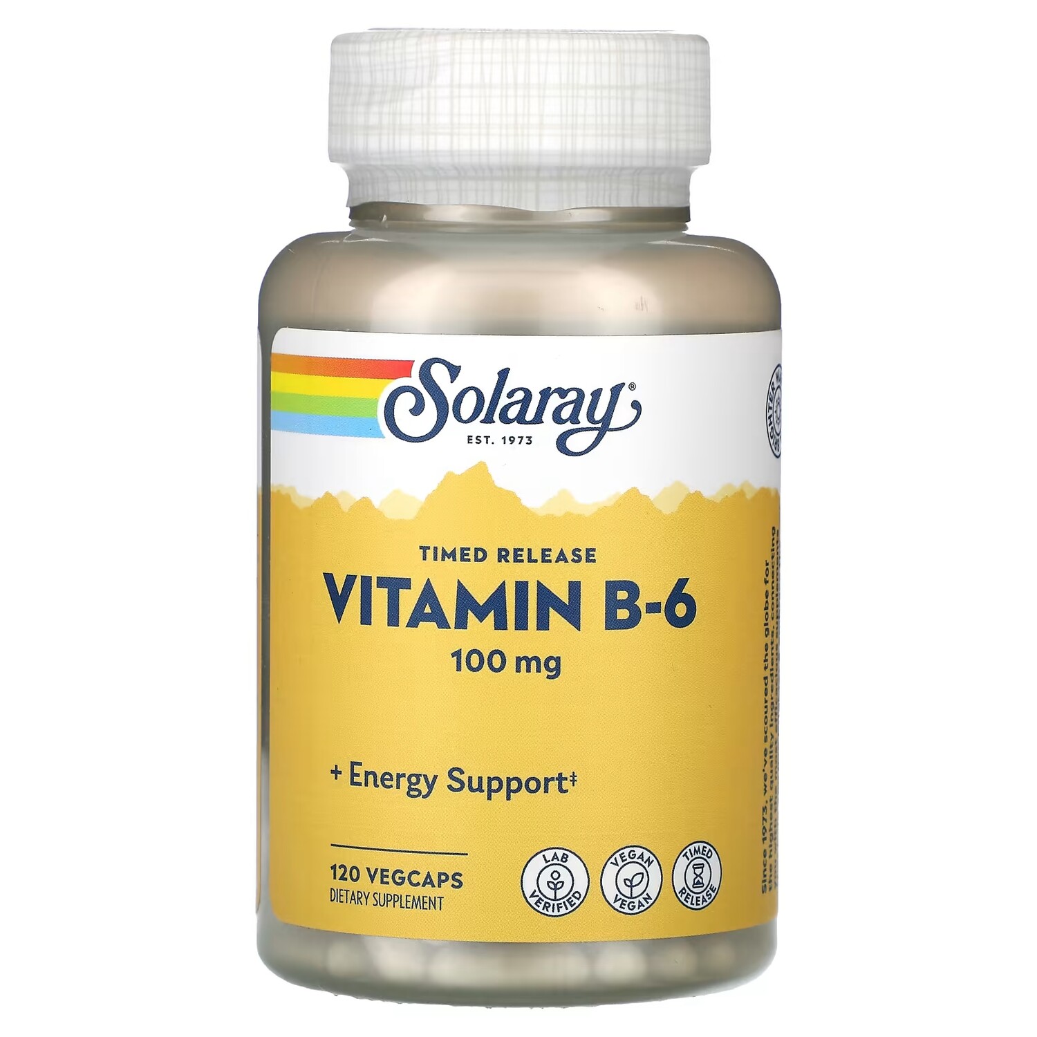 

Витамин B6 Solaray 100 мг, 120 капсул