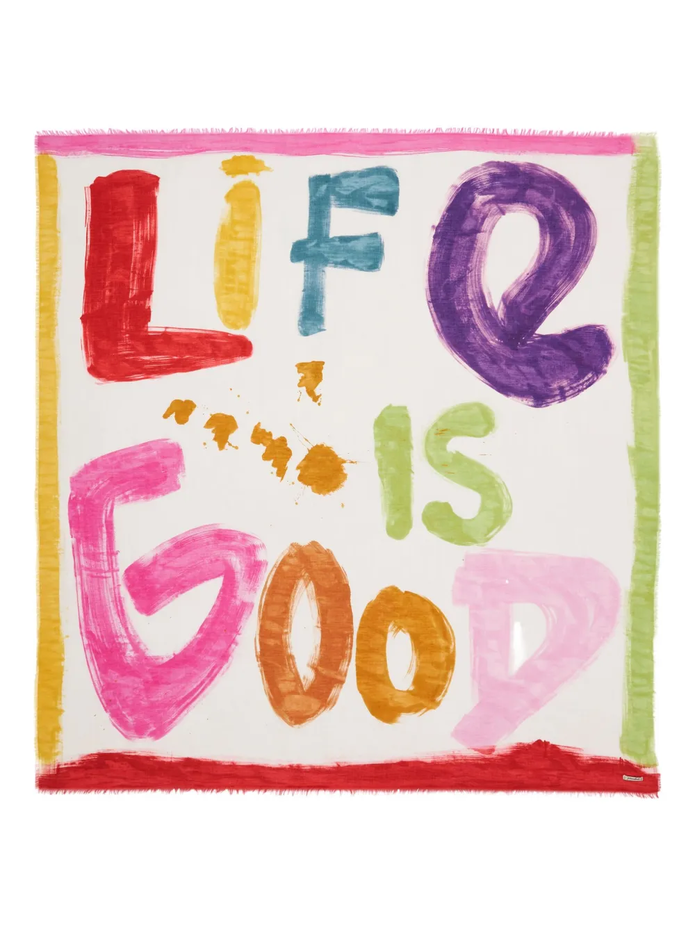 

Платок квадратной формы "Life is Good" Faliero Sarti, белый