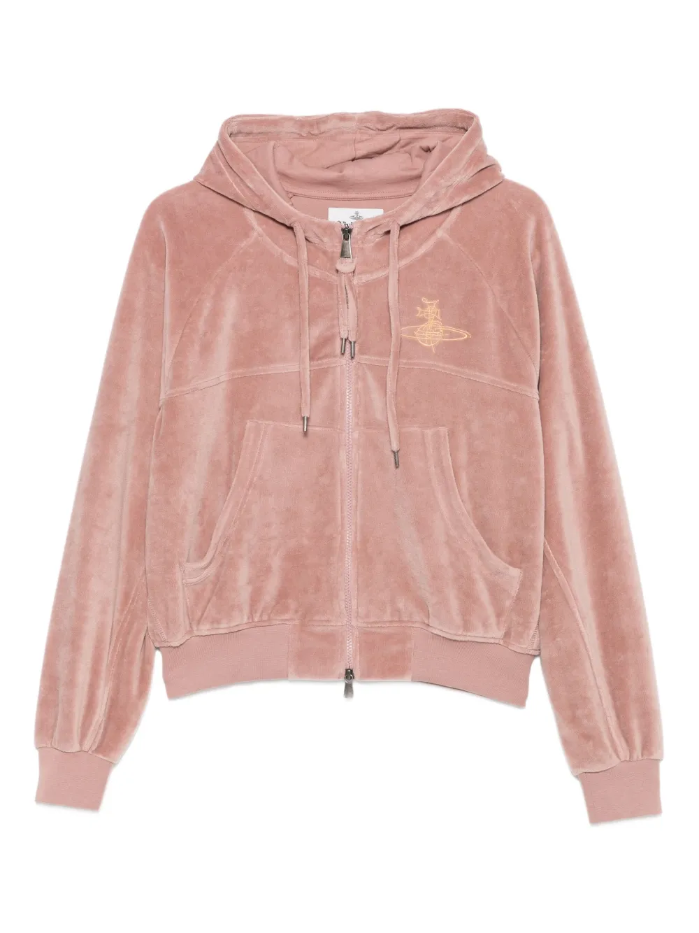 

Велюровое худи на молнии Vivienne Westwood, розовый