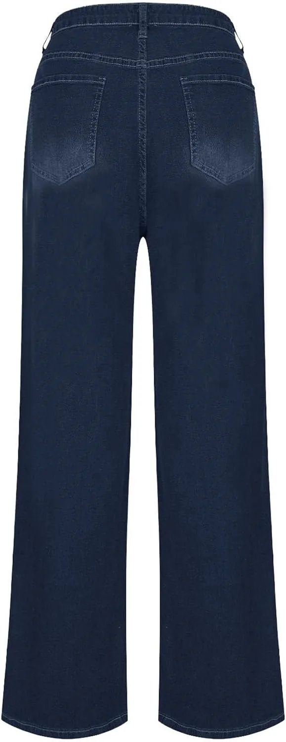 Прямые джинсы для женщин High Waisted Loose Stretchy Boyfriend — фото 4