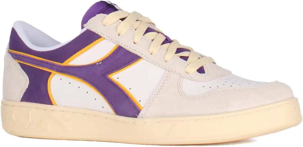 Кроссовки Diadora Unisex Magic Low из замши, белый/фиолетовый/лавандовый — фото 3