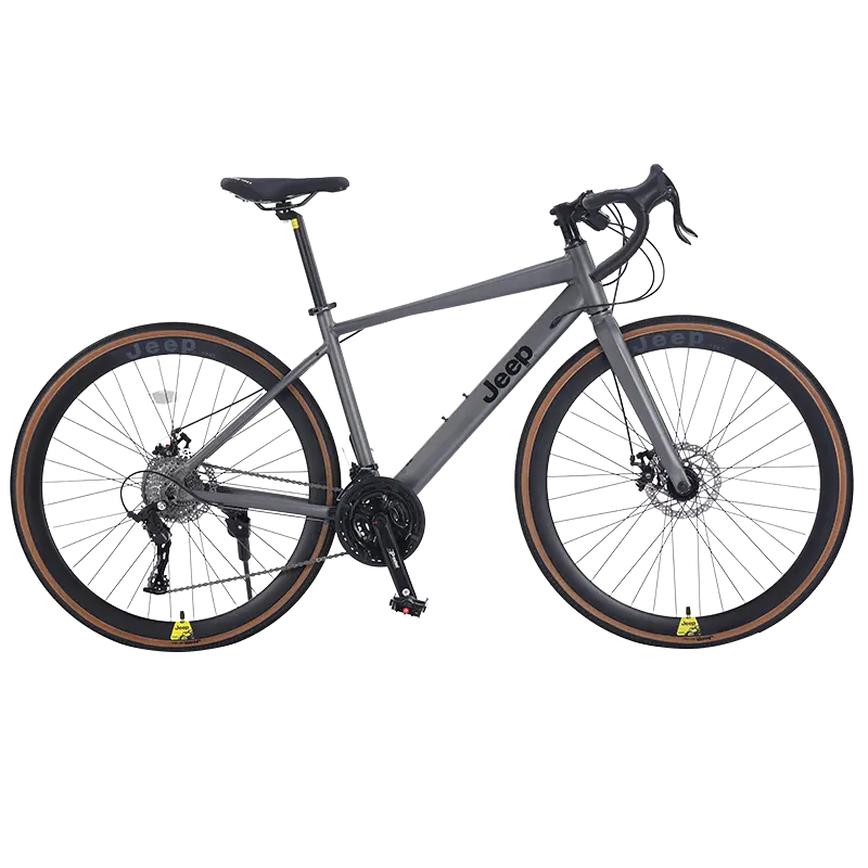 

Алюминиевый механический дорожный велосипед с дисковыми тормозами для взрослых Jeep, серый