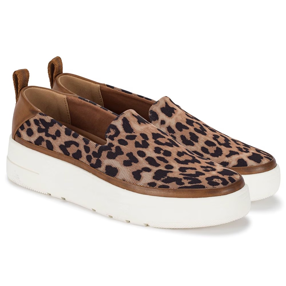 Кроссовки-слипоны на платформе Nevin Baretraps, auburn leopard print fabric