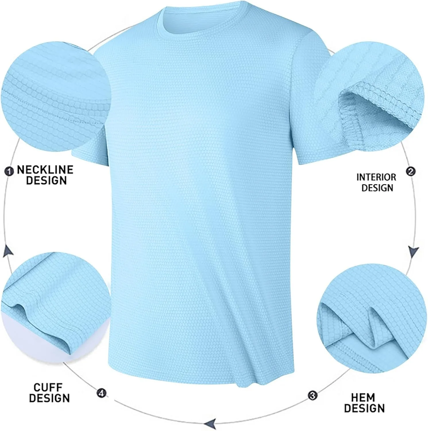 4 мужские футболки для спорта Cool Quick Dry Breathable — фото 3