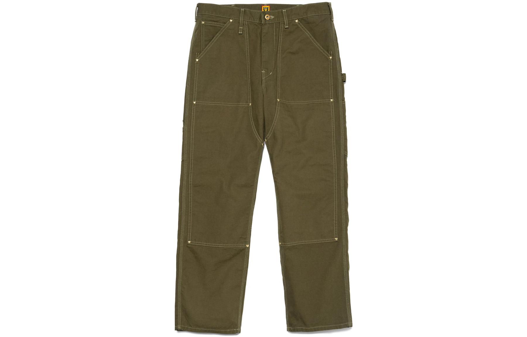 

Прямые брюки с золотистой фурнитурой HUMAN MADE, оливковый