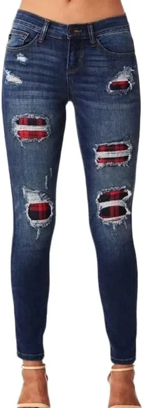 

Женские джинсы Andongnywell Ripped Boyfriend с принтом леопард