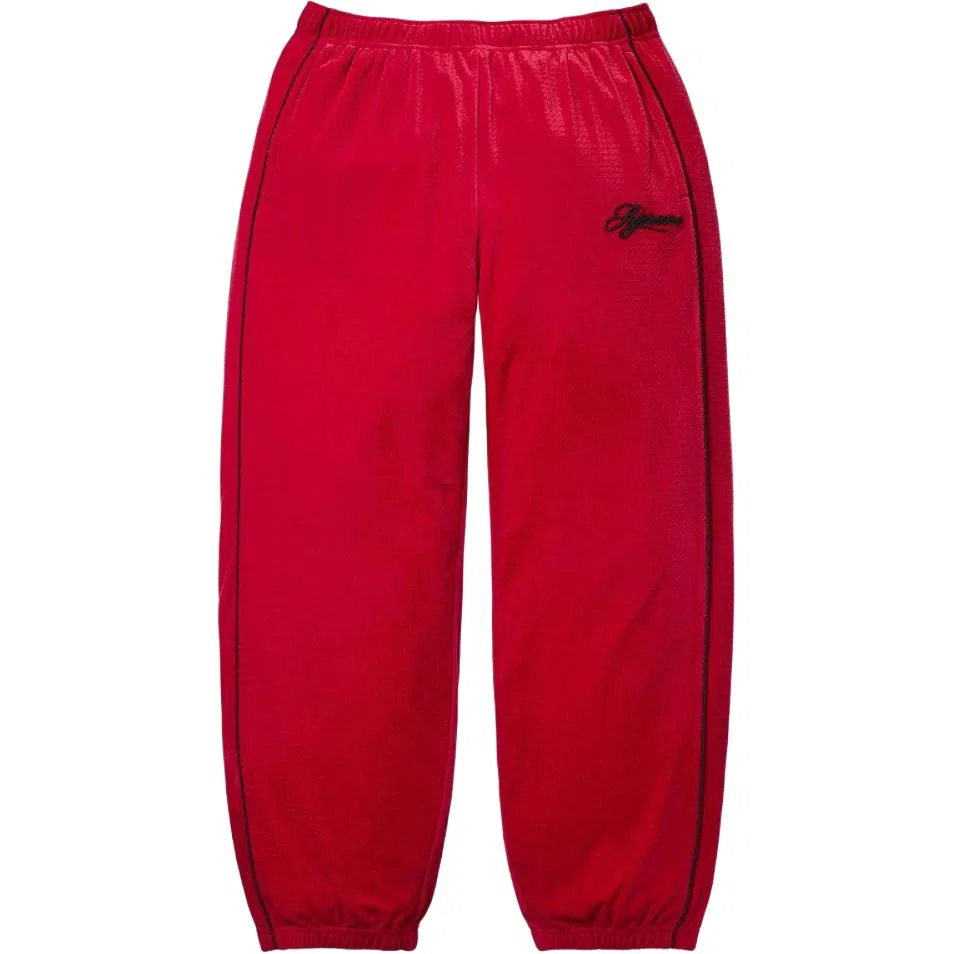 Тренировочные штаны из велюровой сетки SS26 WEEK6, трикотажные, унисекс Supreme, Red