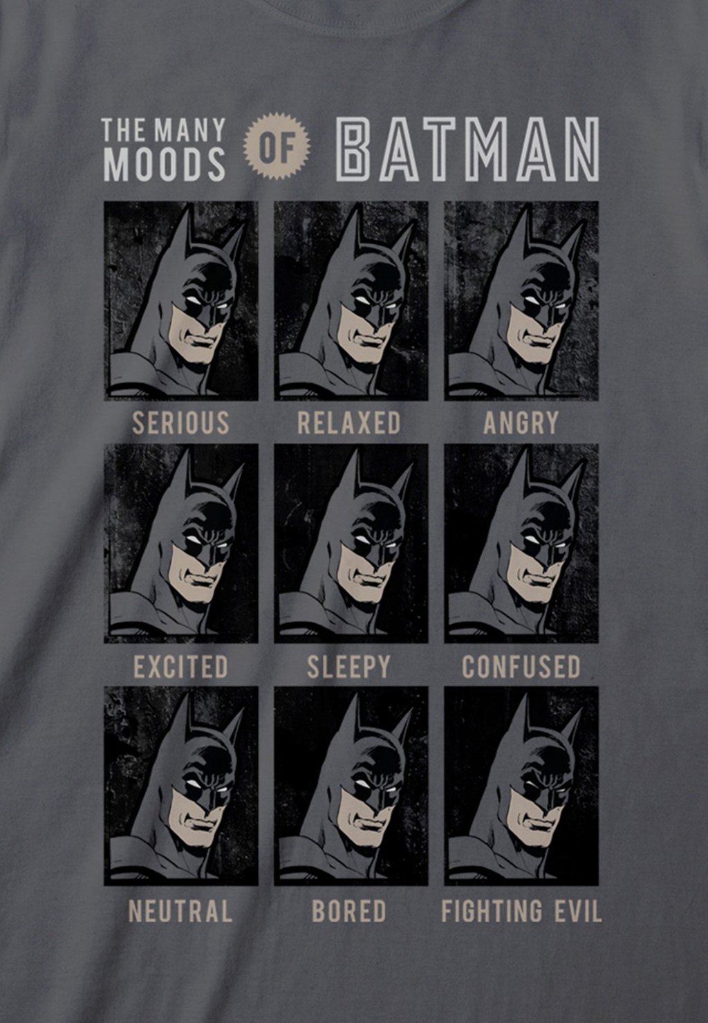 

Футболка с принтом DC COMICS BATMAN EMOTIONS OF BATMAN DC COMICS - BATMAN, темно-серый