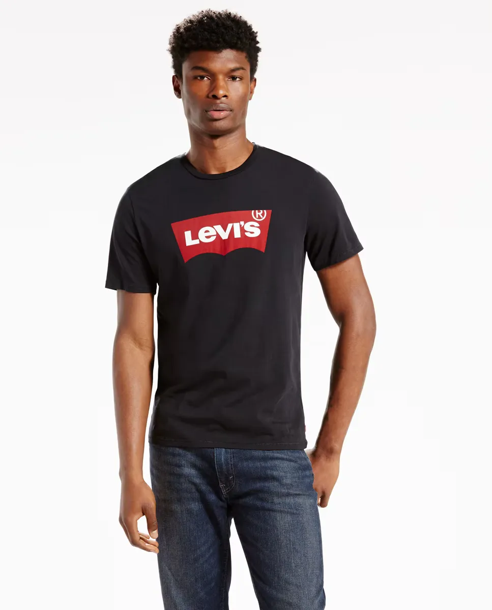 

Мужская черная футболка с короткими рукавами Levi's, черный