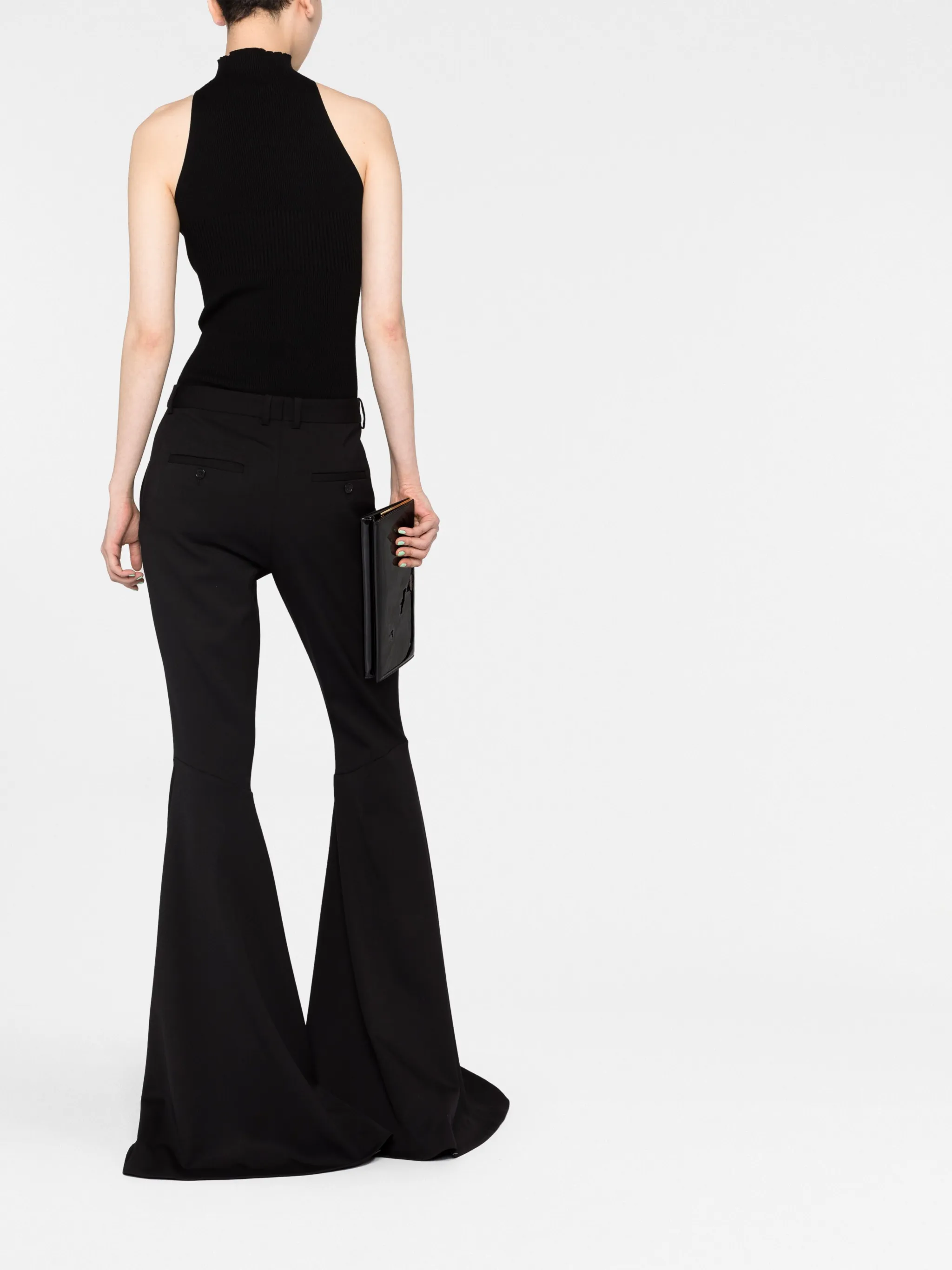 

Расклешенные брюки с завышенной талией Saint Laurent, черный