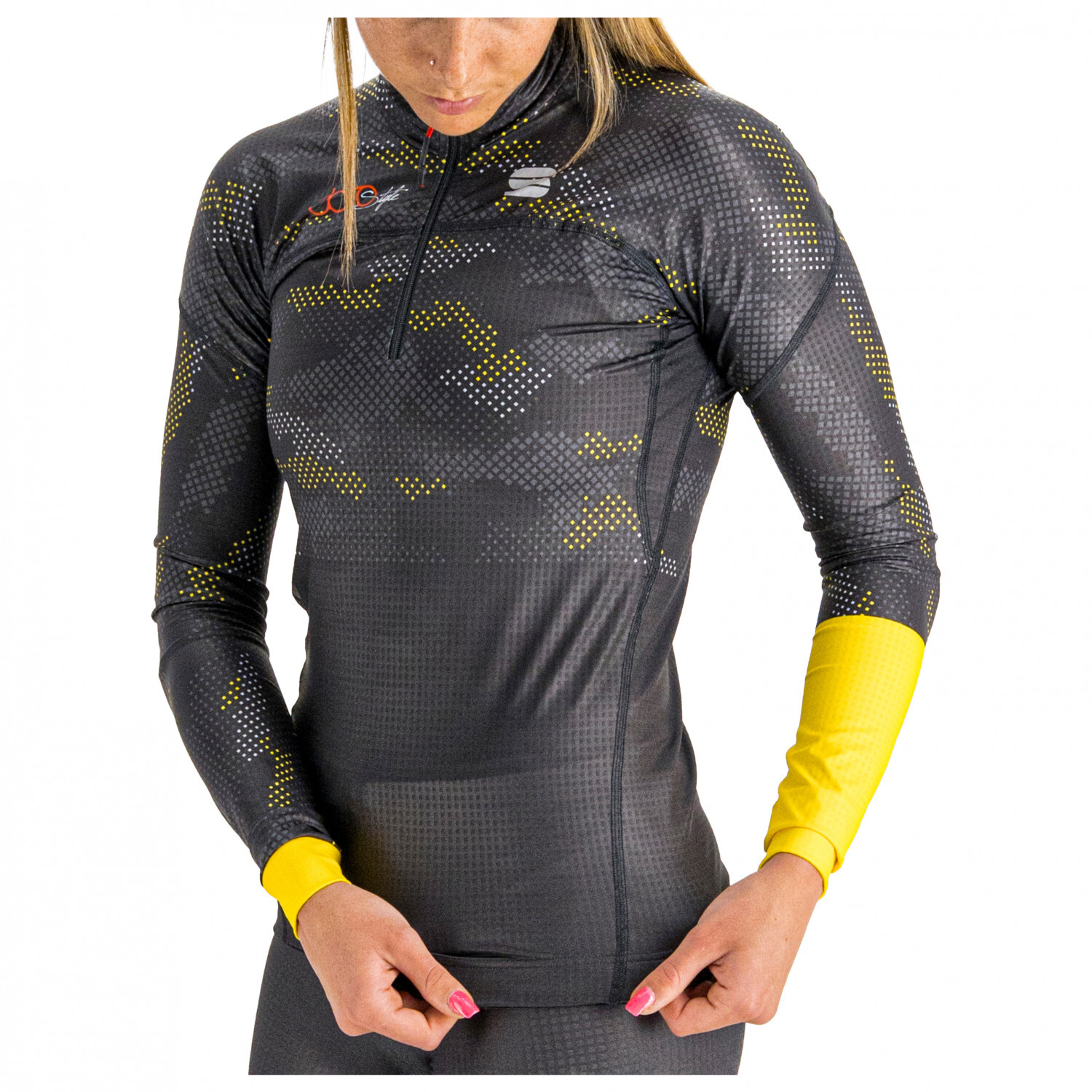 Куртка для беговых лыж Sportful Women's Doro Race Jersey, цвет Dark Gray/Yellow — фото 3