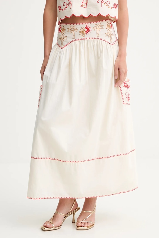 

Хлопковая юбка Never Fully Dressed, бежевый