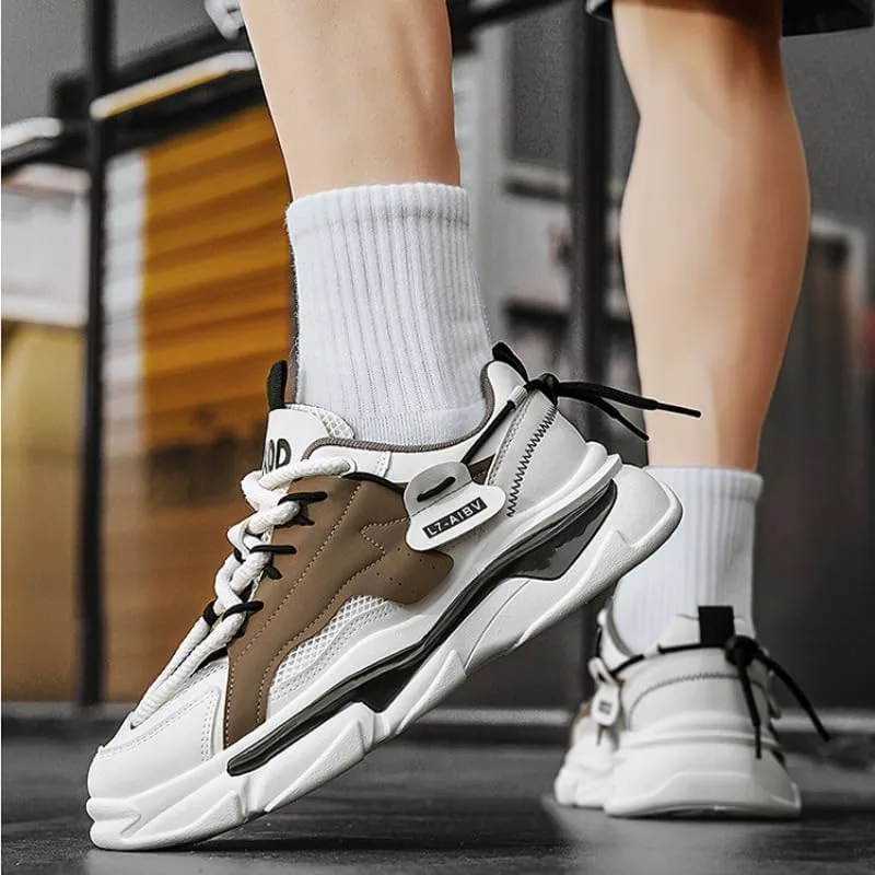 Мужские кроссовки для бега, тенниса и ходьбы с амортизацией, высокие кеды для мужчин, спортивные повседневные туфли на все сезоны Hhhchpm, хаки — фото 3