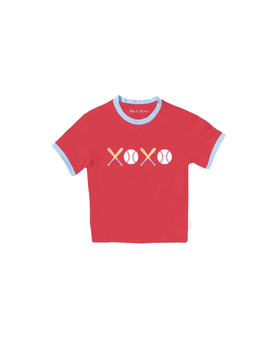 Детская бейсбольная футболка Baby Boys XO Bits & Bows, красный