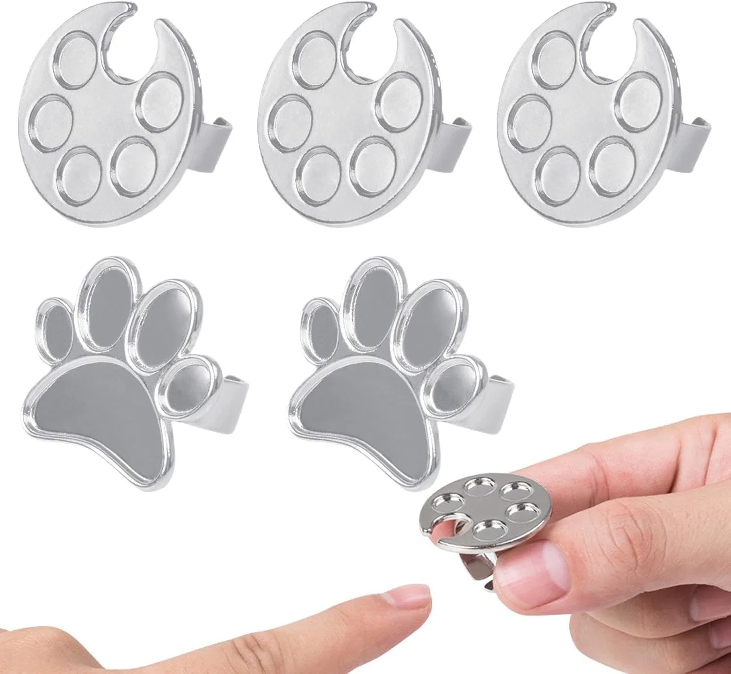 Палитра для ногтей из нержавеющей стали, 5 колец, Generic