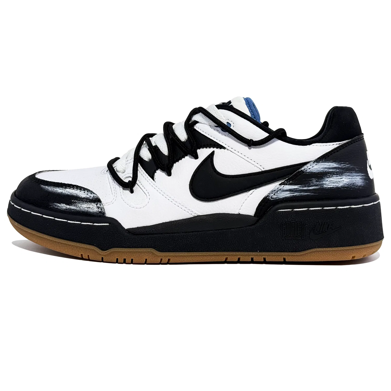 Скейтборд-кроссовки Nike Full Force низкие черно-белые