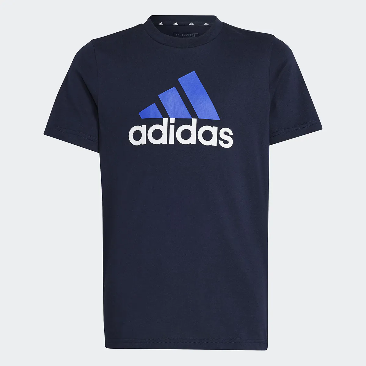 

Kids' Essentials Двухцветная футболка Adidas из хлопка с большим логотипом, синий