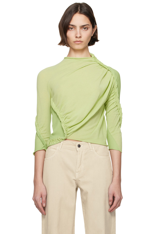 

Черепаховый водолазка Beanstalk Issey Miyake, зеленый