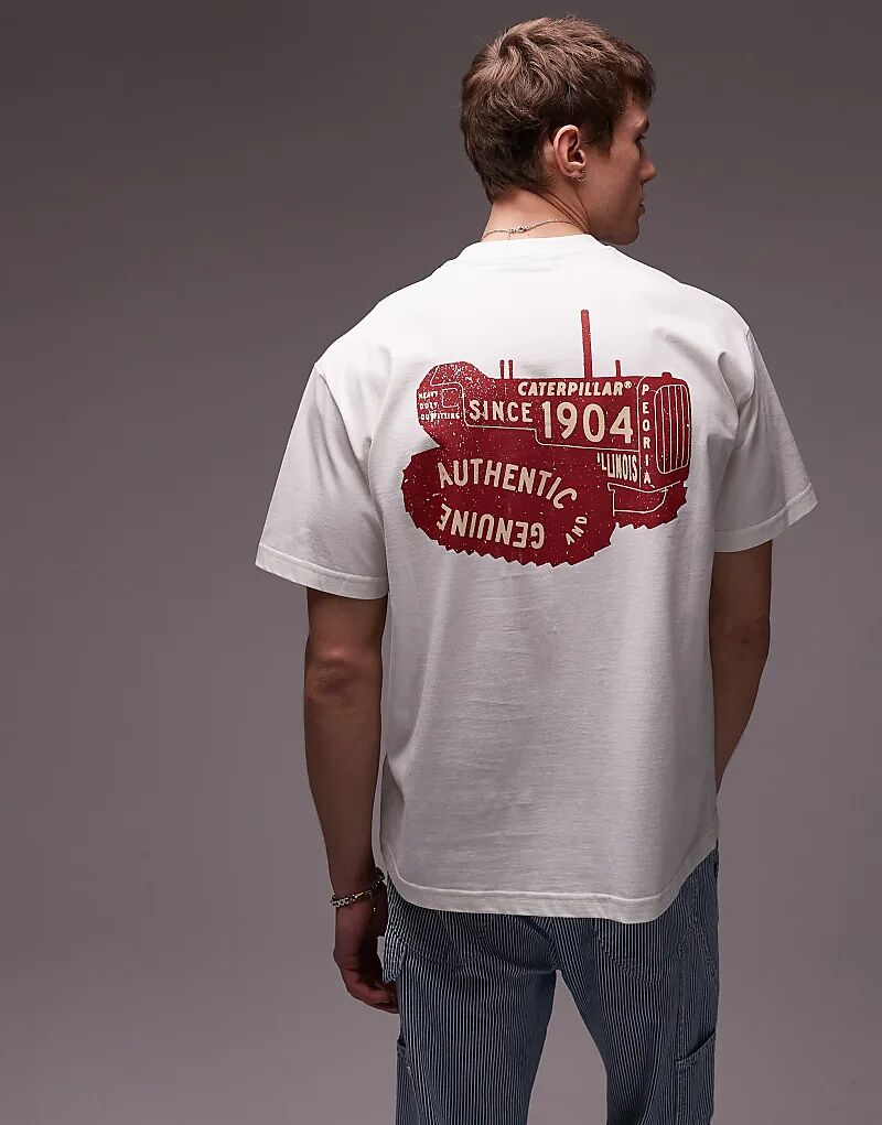 

Футболка CAT WWR с принтом на спине белого цвета