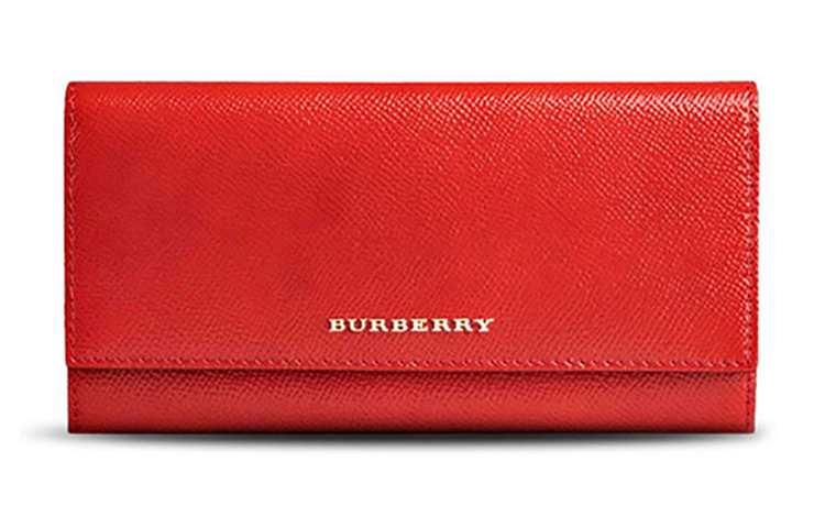 Кожаный кошелек женский красный Burberry — фото 2