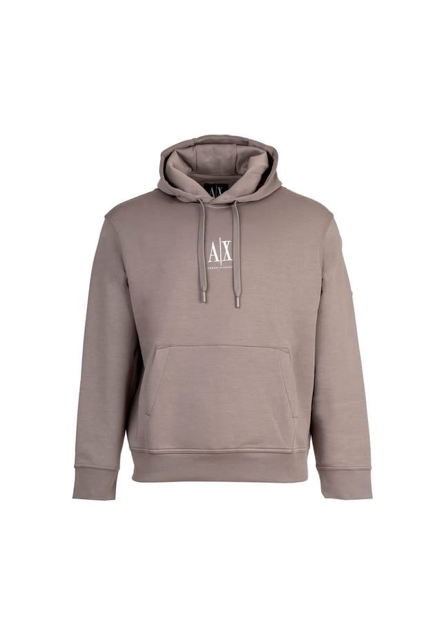 

Худи - толстовка с капюшоном и логотипом из хлопковой смеси Armani Exchange, бежевый