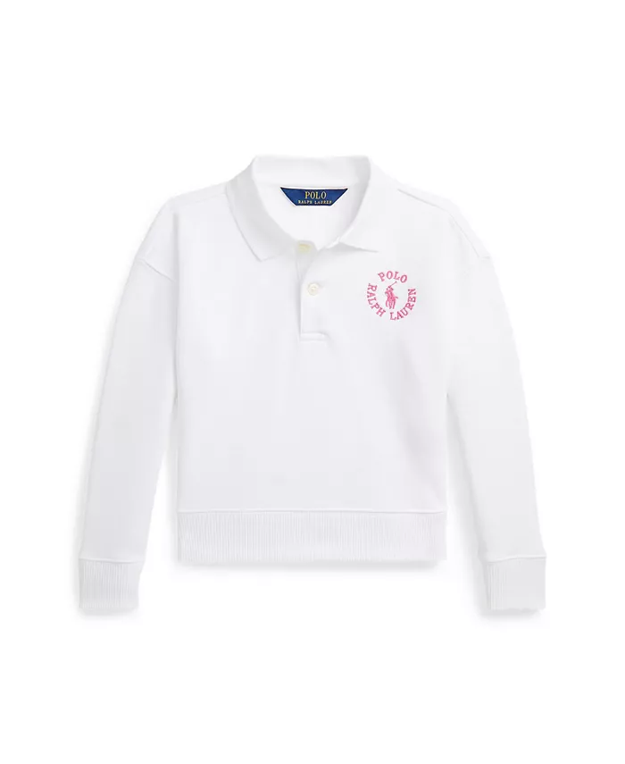 

Детский и для девочек логотип французский вельветовый поло свитшот Polo Ralph Lauren, белый