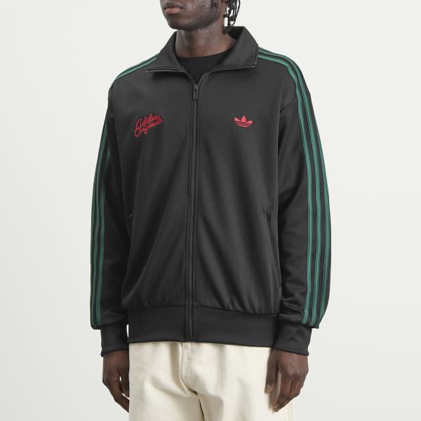 Вышитая спортивная куртка "Жар-птица" Adidas, черный & collegiate зеленый — фото 2